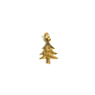 Sterling Silver Gold Plate Christmas Tree Charm