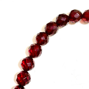 Faceted Red Amber Necklace