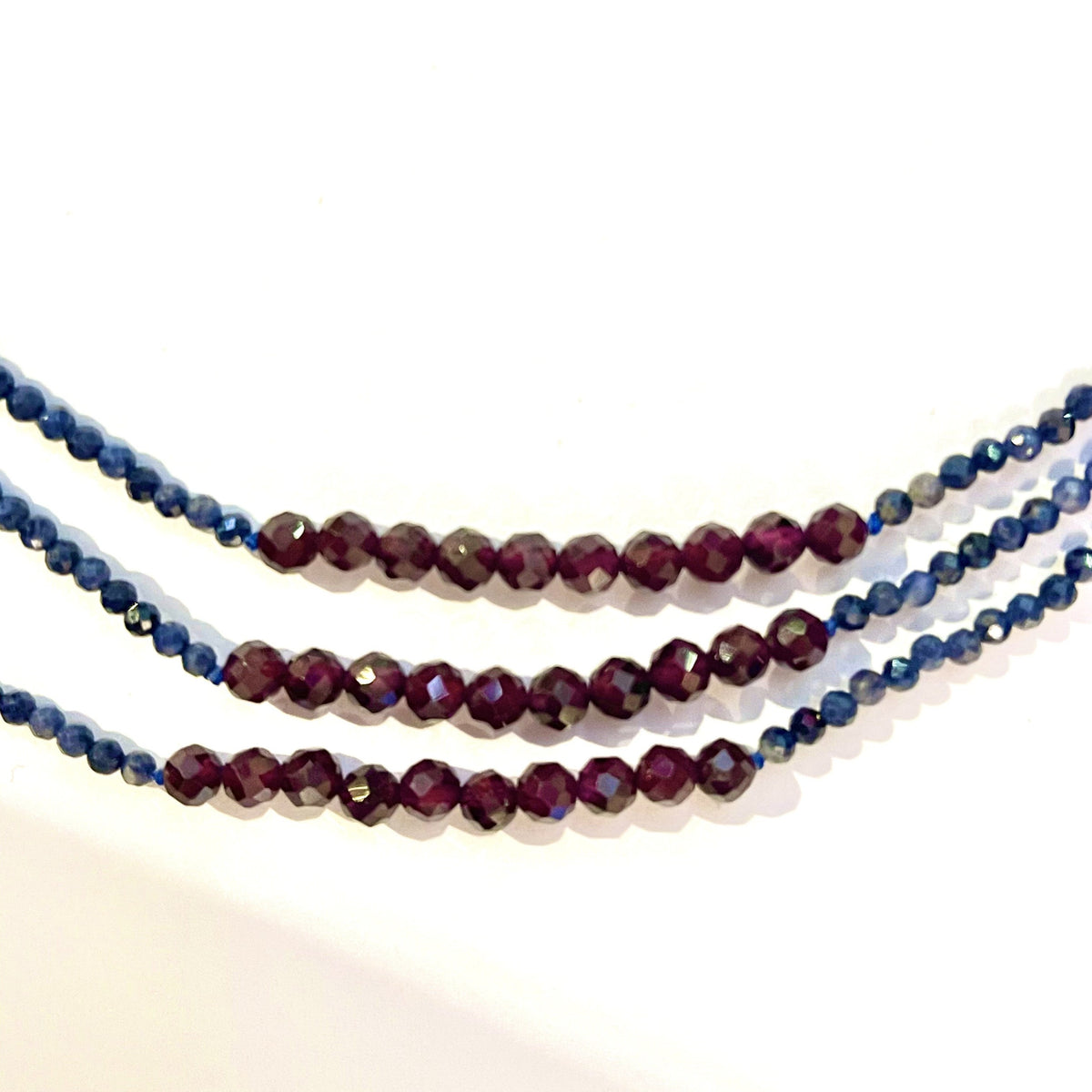 Sapphire and Garnet Multi-Strand Necklace