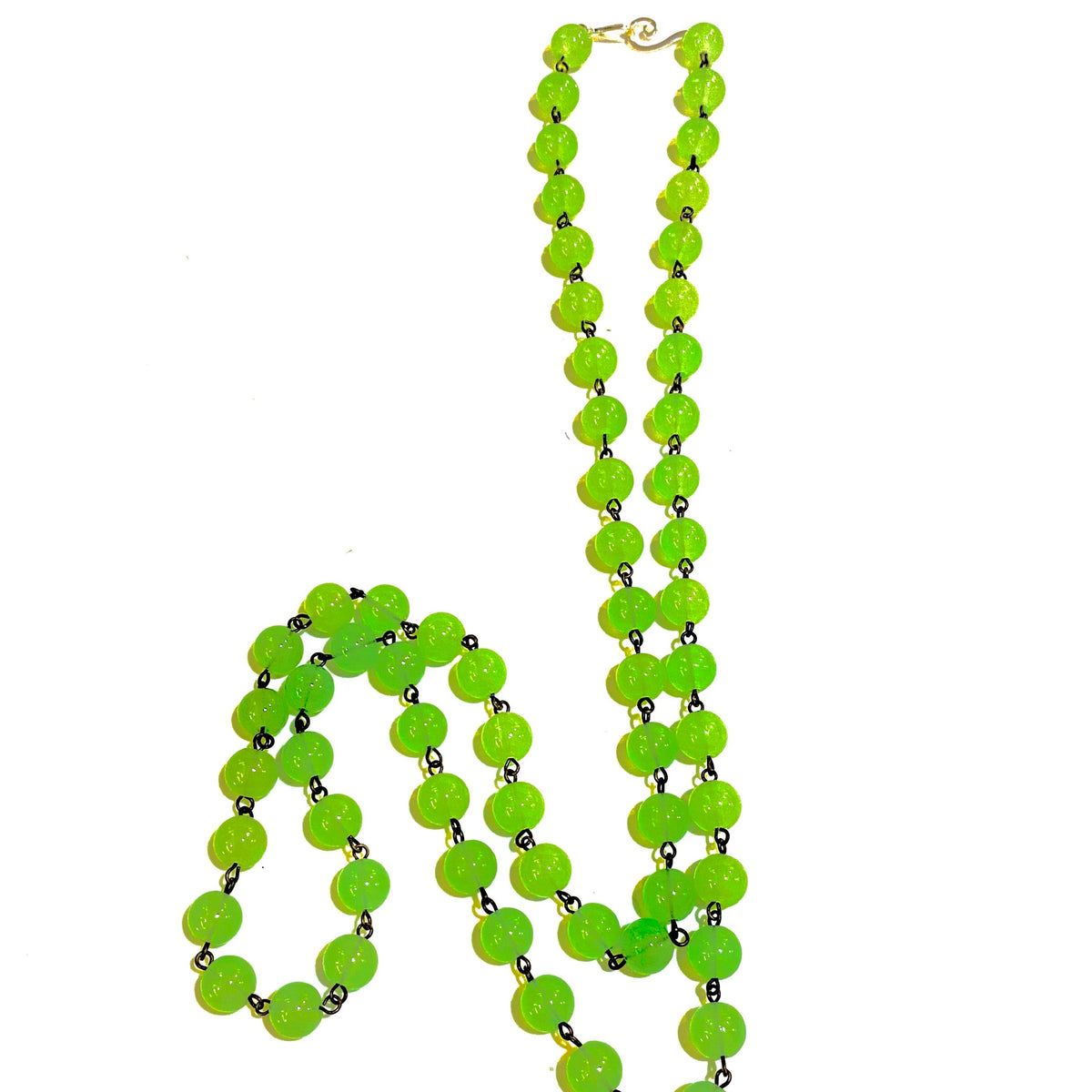 Round Seafoam Green Beaded Necklace