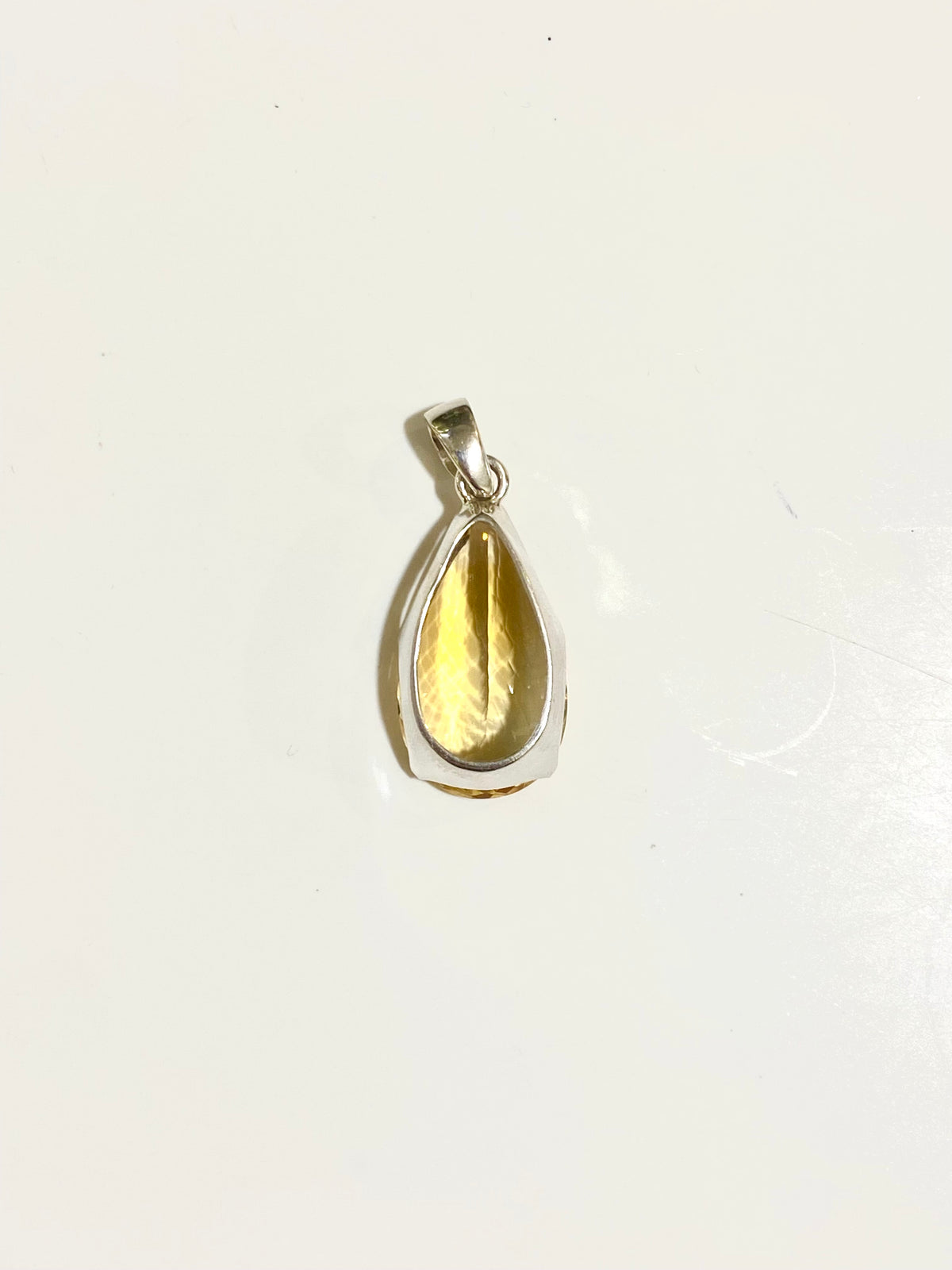 Sterling Silver Citrine Teardrop Pendant