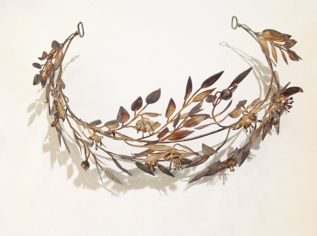 Tiara Head Piece C.1890s Silver Gold Foiled