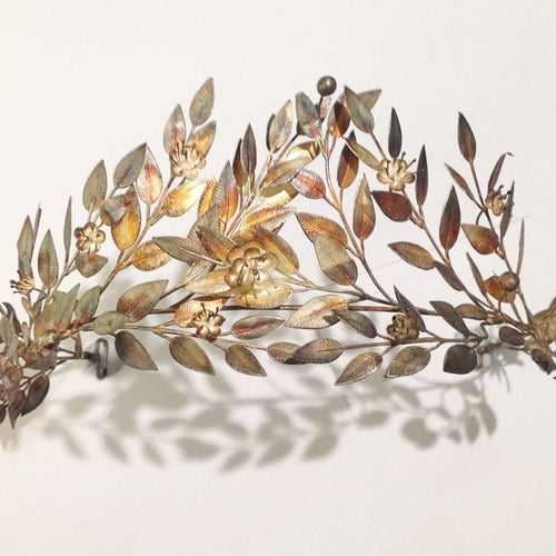 Tiara Head Piece C.1890s Silver Gold Foiled