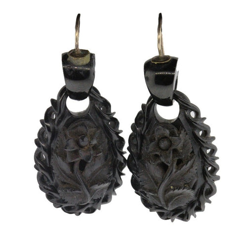 Victorian Whitby Jet Earrings