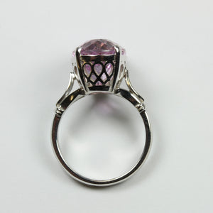 9ct White Gold Pink Kunzite Ring