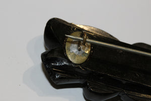 Victorian Whitby Jet Twisted Brooch