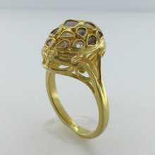 Sterling Silver Gold Plate Polki Diamond Cocktail Ring