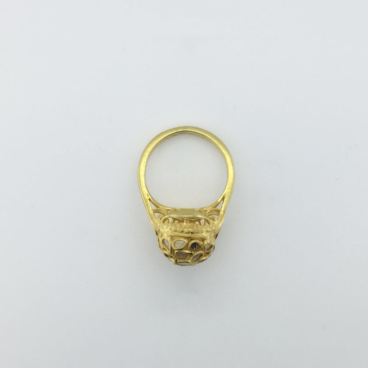 Sterling Silver Gold Plate Polki Diamond Cocktail Ring