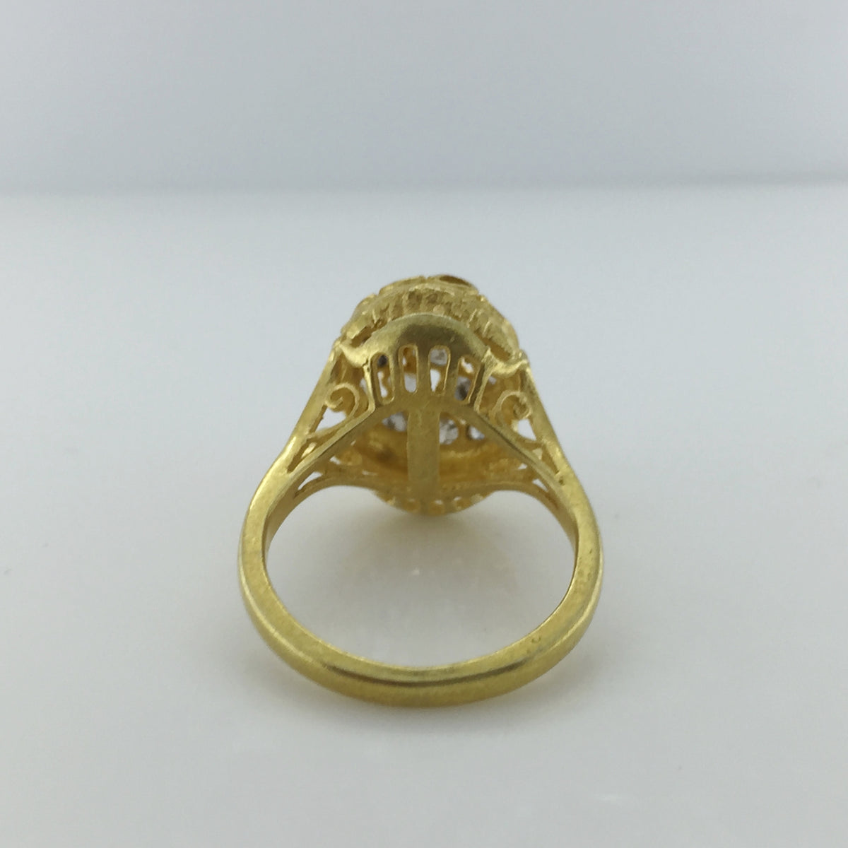 Sterling Silver Gold Plate Polki Diamond Cocktail Ring