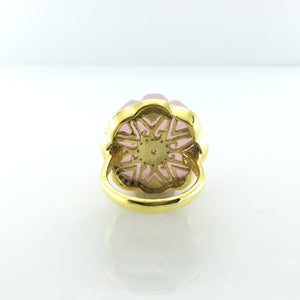 Gold Plated Sterling Silver Rose Quarts and Citrine Ring
