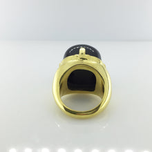 Gold Plated Sterling Silver Onyx and Turquoise Ring