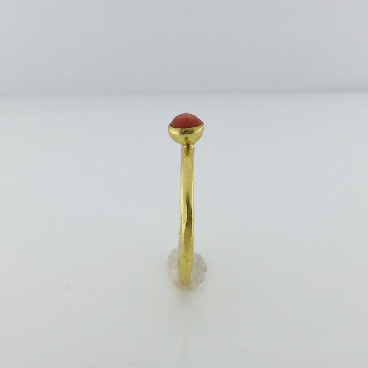 Gold Plated Sterling Silver Button Coral Ring