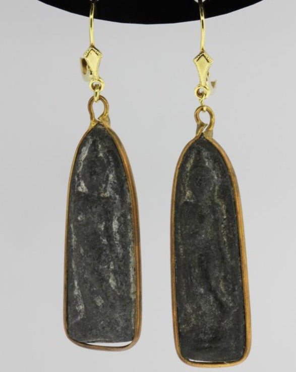 9ct Yellow Gold Stone Buddha Drop Earrings