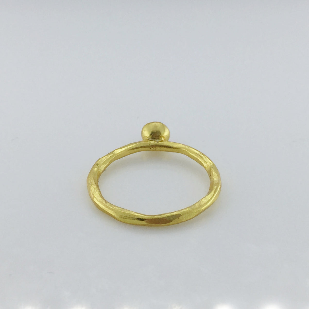 Gold Plated Sterling Silver Button Coral Ring