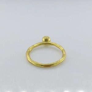Gold Plated Sterling Silver Button Coral Ring