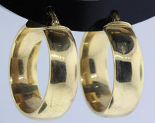 Vintage 9ct Yellow Gold Thick Hoop Earrings