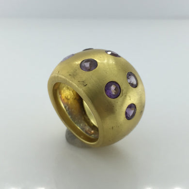 Gold Plated Sterling Silver Amethyst Ring
