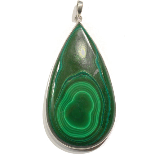 Sterling Silver Malachite Teardrop Pendant