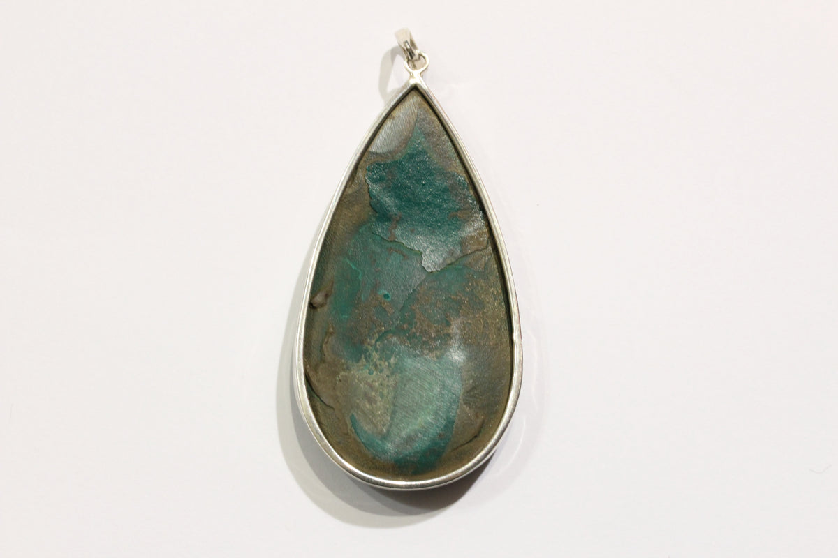Sterling Silver Malachite Teardrop Pendant