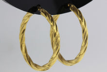 Vintage 18ct Yellow Gold Twist Hoop Earrings