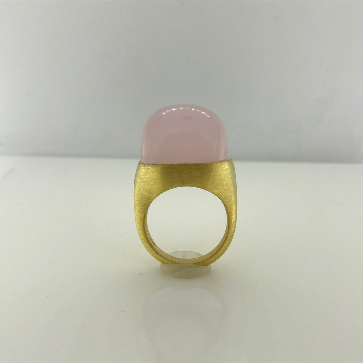 Gold Plate Sterling Silver Rose Quartz Ring