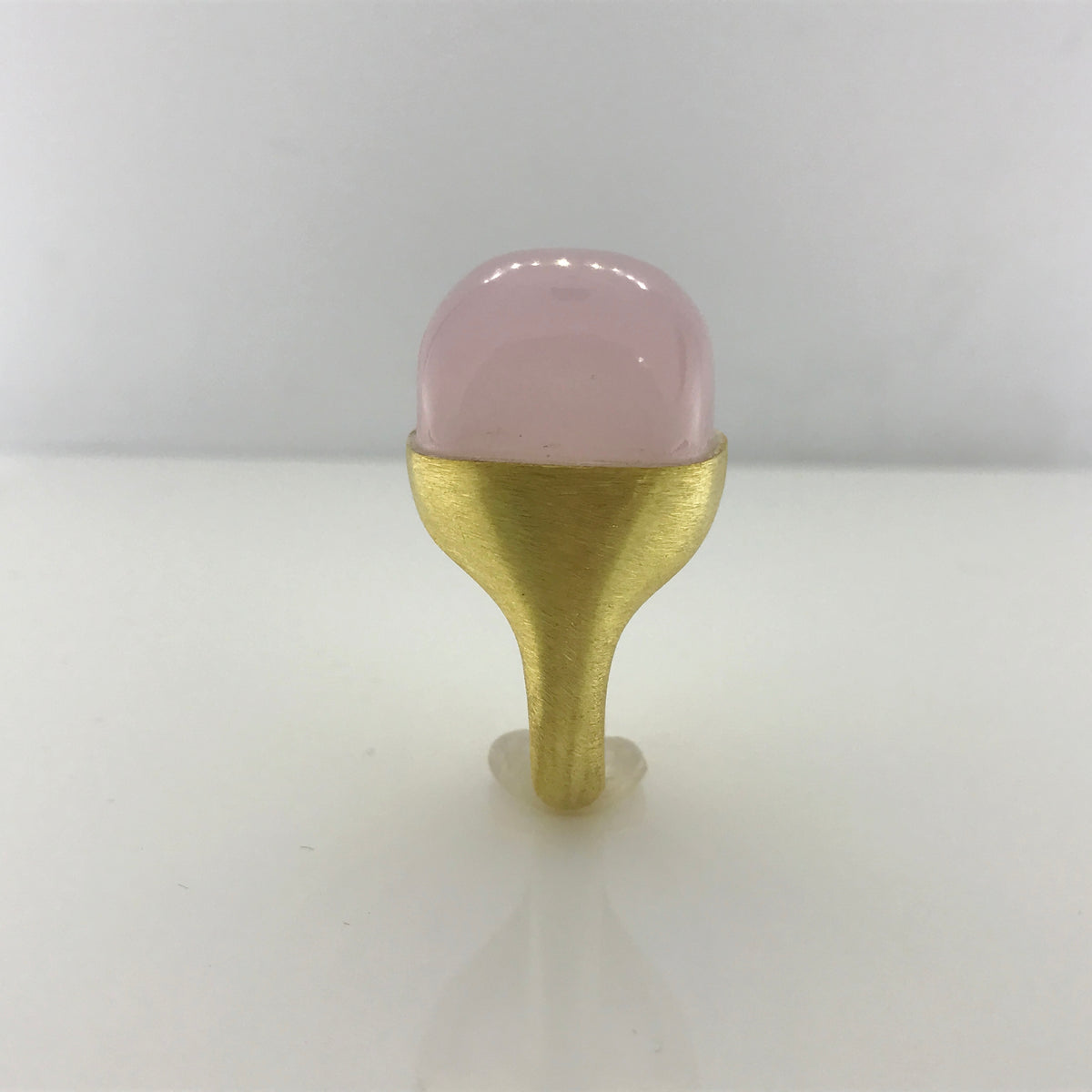 Gold Plate Sterling Silver Rose Quartz Ring