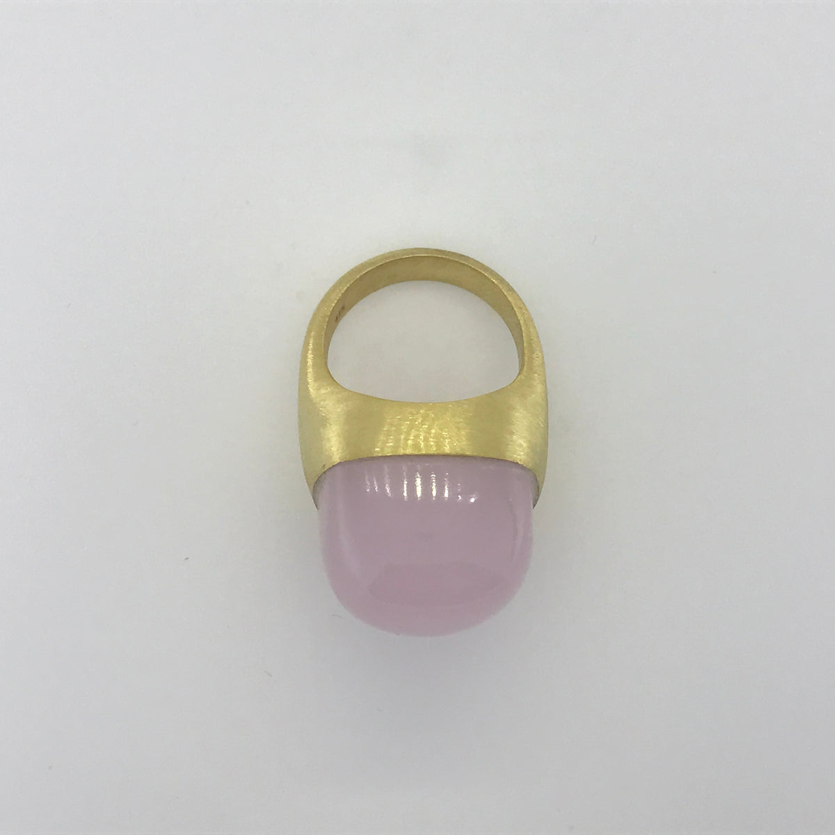 Gold Plate Sterling Silver Rose Quartz Ring