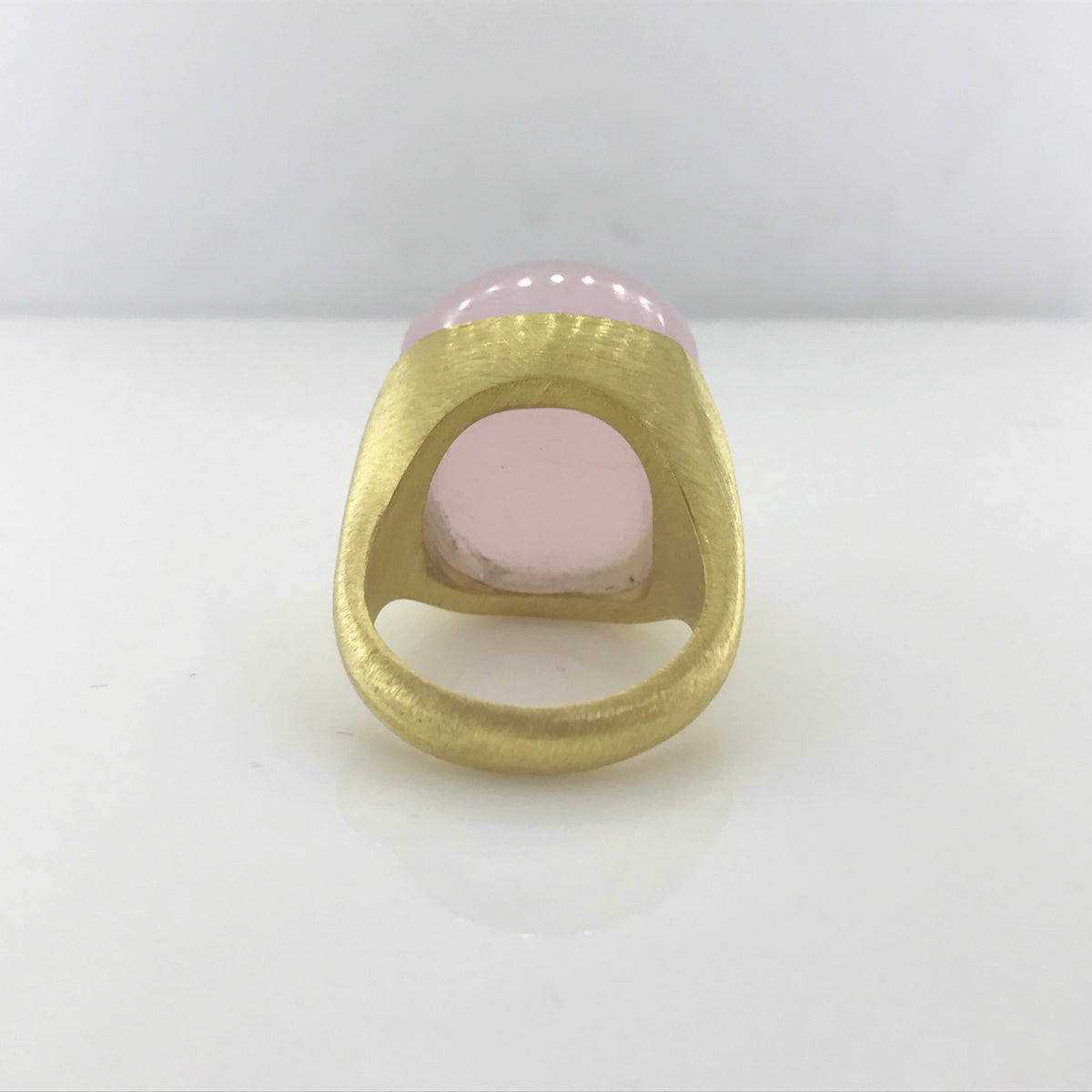 Gold Plate Sterling Silver Rose Quartz Ring