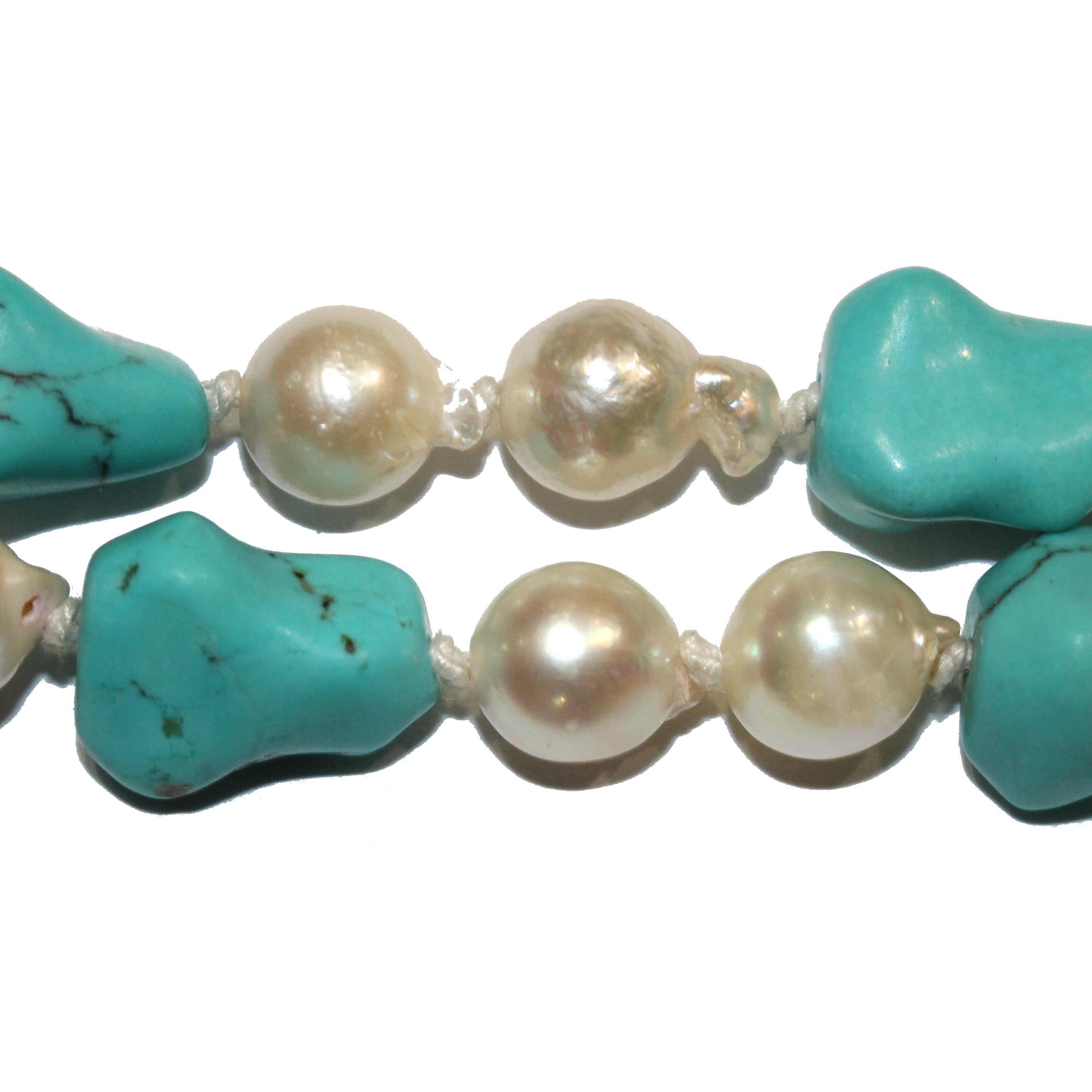Natural Turquoise and Pearl Necklace – Tresors Sydney