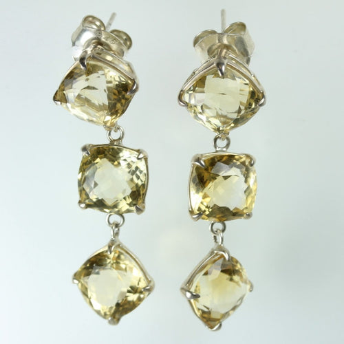 Tri-Drop Citrine Earrings