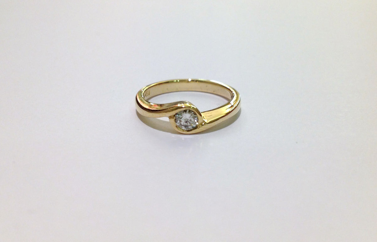 Modernist Diamond Engagement Ring