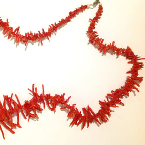 Antique Branch Momo Coral Graduated Beaded Necklace