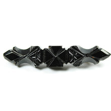 Carved Victorian Whitby Jet Maltese Cross Brooch