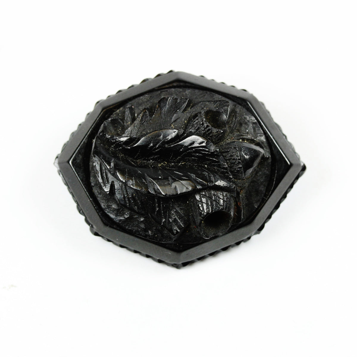 Victorian Whitby Jet Mourning Brooch