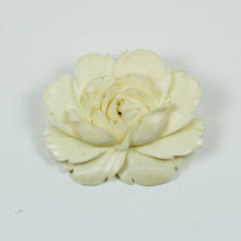Hand Carved Antique Ivory Flower Blossom Brooch