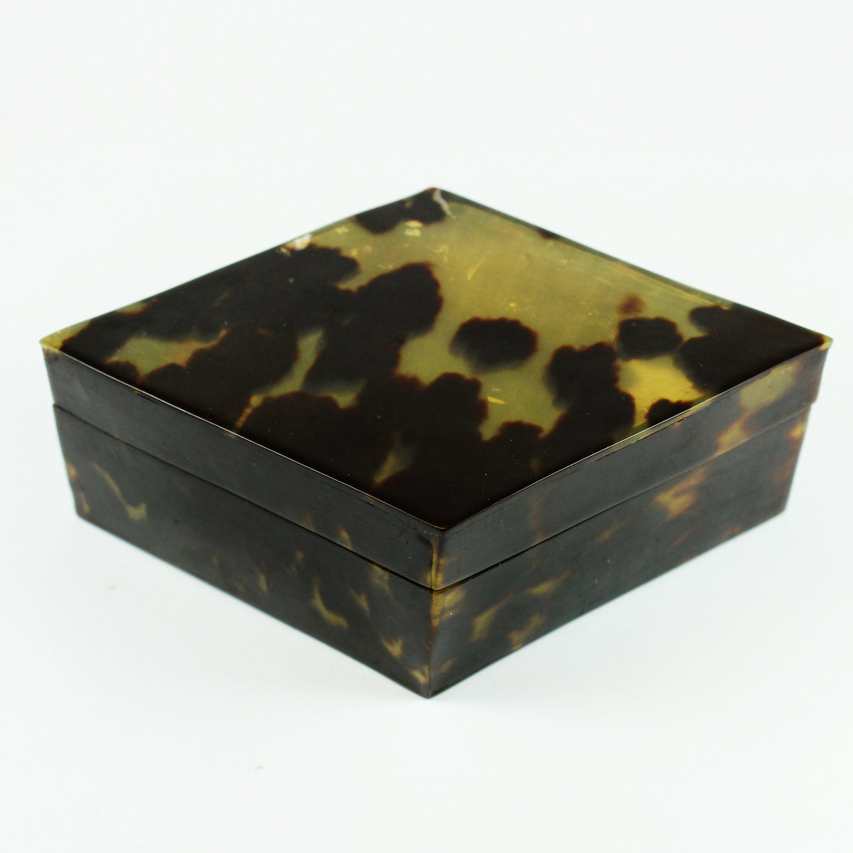 Vintage Diamond Shaped Tortoise Shell Box