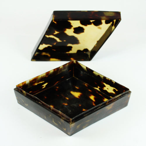 Vintage Diamond Shaped Tortoise Shell Box