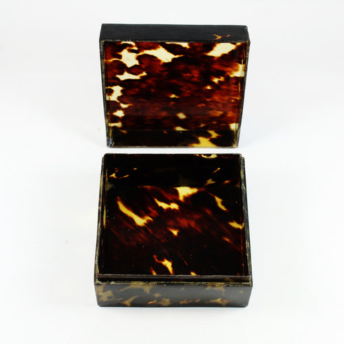 Vintage Square Shaped Tortoiseshell Box