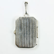 Sterling Silver Stripe Rectangle Locket