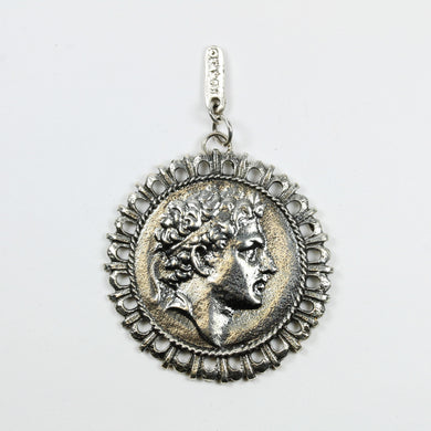 Sterling Silver Carved Roman Pendant