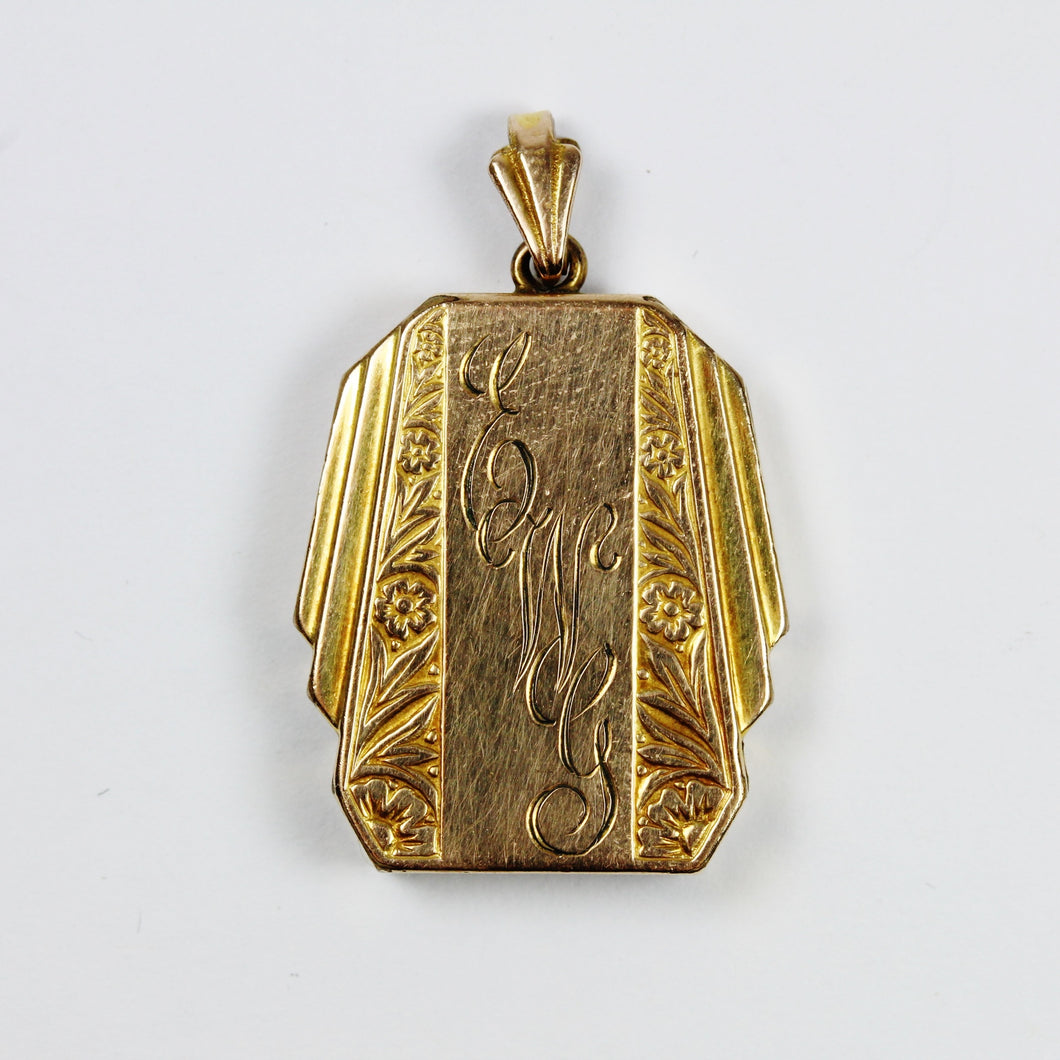 Antique 9ct Yellow Gold Filled Engraved Locket
