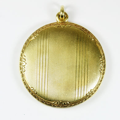 Antique 14ct Yellow Gold Lined Engraved Locket