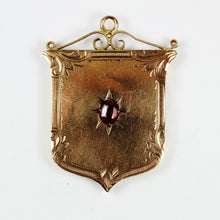 Antique 9ct Rose Gold Ruby Shield Pendant
