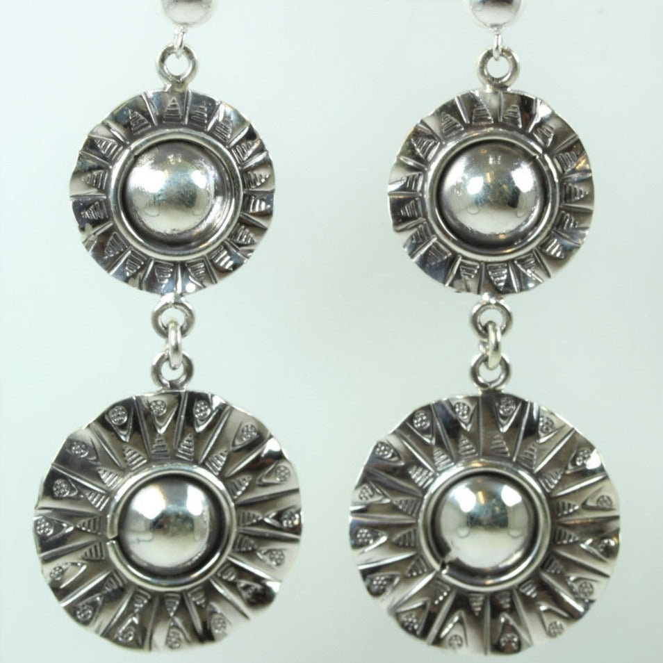 Sterling Silver Drop Modernist Earrings