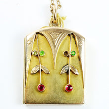 Antique 9ct Yellow Gold Peridot and Spinel Locket