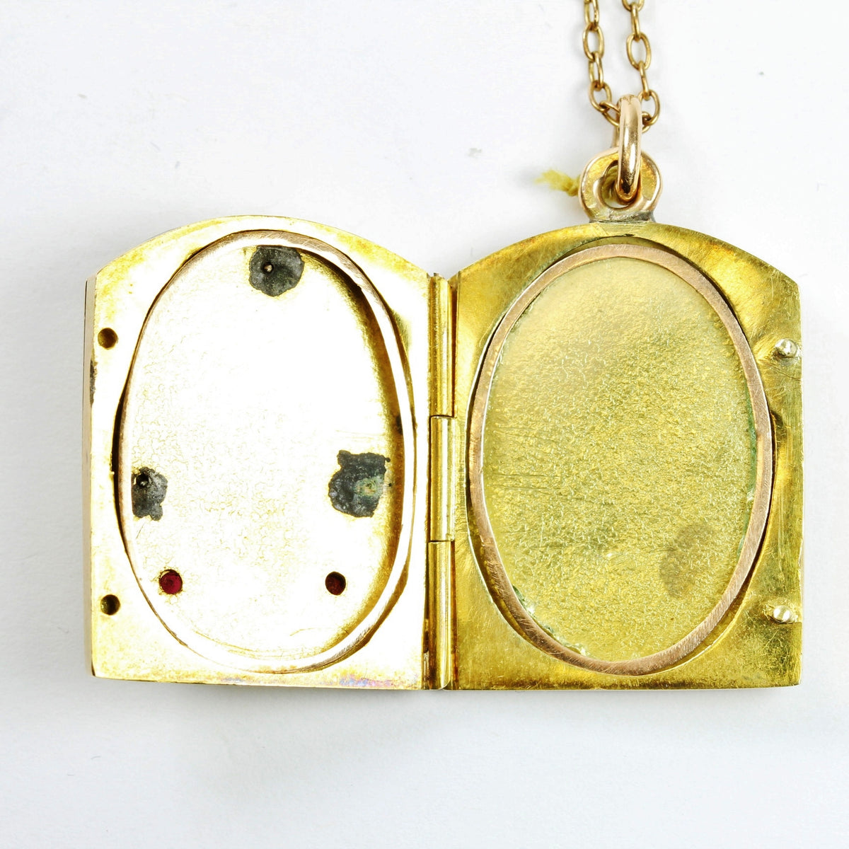 Antique 9ct Yellow Gold Peridot and Spinel Locket
