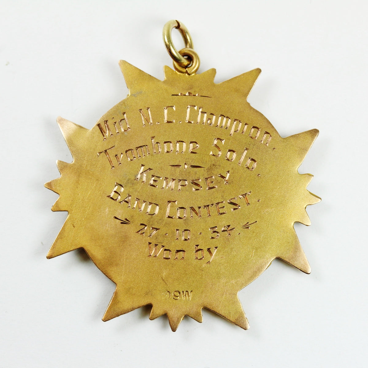 Antique Contest Pendant with Rose Gold Shield