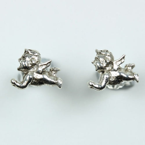 Sterling Silver Stud Cherubs Earrings