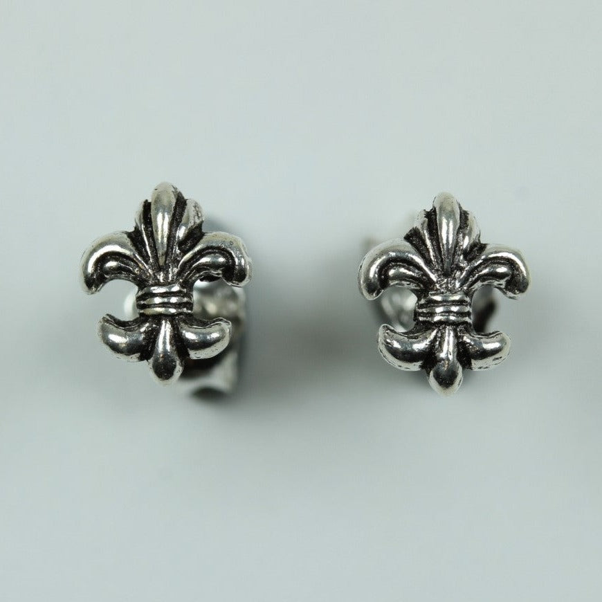Sterling Silver Fleur de Lis Stud Earrings