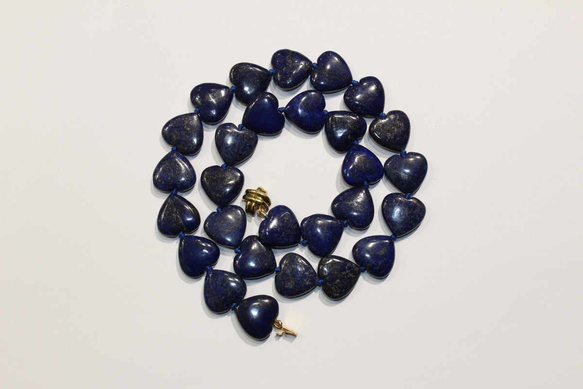 Heart-Shaped Lapis Lazuli Necklace